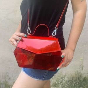 red plastic halogen brand purse ❣️